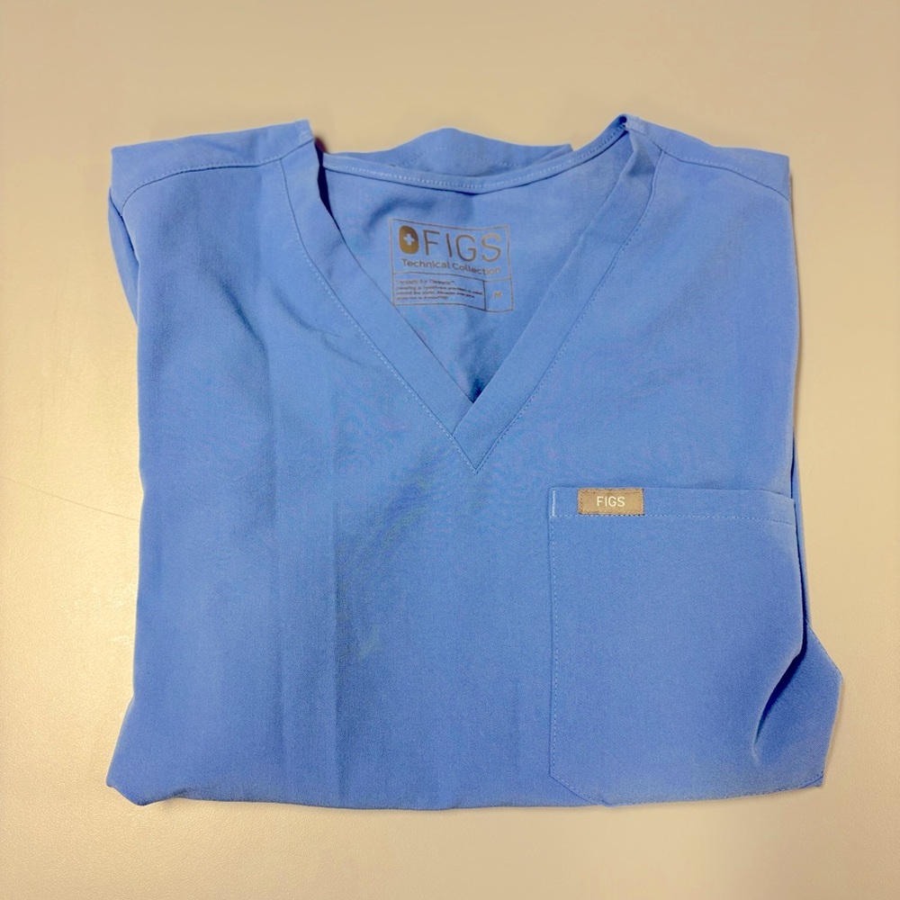 Figs Blue Scrub Top